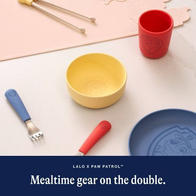 Lalo PAW Patrol 3pc Toddler Mealtime Set Silicone Plate, Bowl, and Cup - Chase