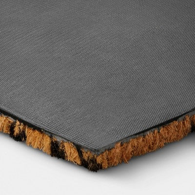 1'6"x2'6" Rectangle Outdoor Caning Flocked Outdoor Doormat Black - Threshold (LOCAL PICKUP ONLY)