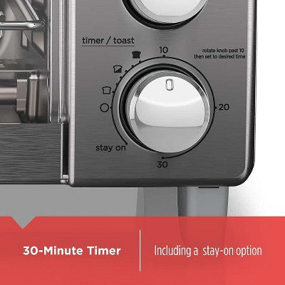 BLACK+DECKER 4-Slice Toaster Oven, TO1745SSG, Even Toast, 4 Cooking Functions Bake, Broil, Toast and Keep Warm, Removable Crumb Tray, Timer (LOCAL PICKUP ONLY)