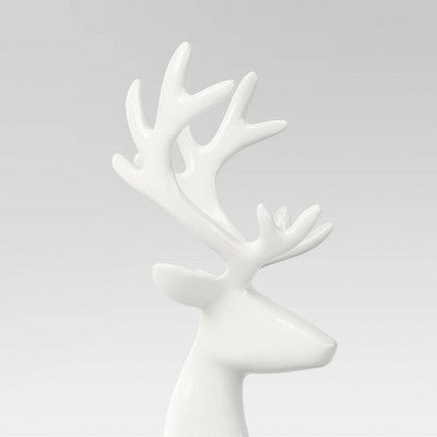 Christmas Sitting Deer White - Threshold