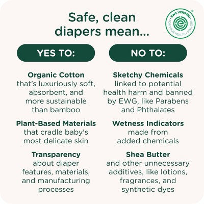 HealthyBaby Certified Safe Organic Cotton Enhanced Diapers - Size 1 - 66ct