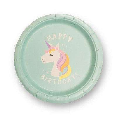 20ct 9.8" Unicorn 'Happy Birthday' Dinner Plates