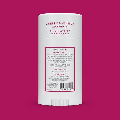 Native Deodorant for Women & Men - Cherry & Vanilla Macaron - Aluminum Free - 2.65oz
