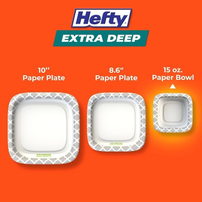 Hefty Extra Deep Disposable Bowls 6" - 35ct: Square, Abstract Pattern, 15 Volume