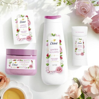 Dove Beauty Garden Tea Party Bar Soaps - Rose Berry Bouquet - Limited Edition - 15oz/4pk