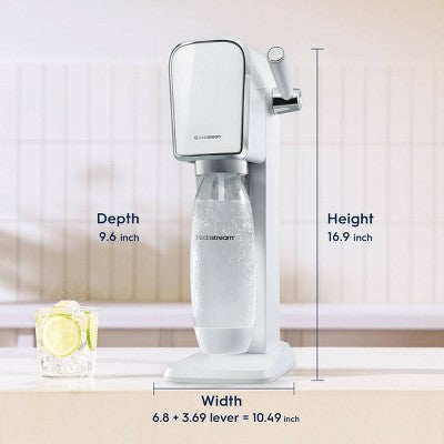 SodaStream Art Sparkling Water Maker with CO2 and Carbonating Bottle White: Best Seltzer Maker, 60L Capacity, Matte Finish