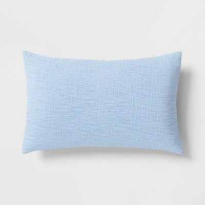 Lumbar Texture Cotton Pillow Sky Blue - Room Essentials