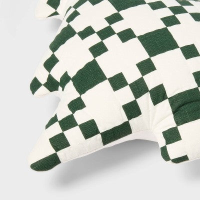 Holiday Tree Shaped Decorative Throw Pillow Green - Threshold