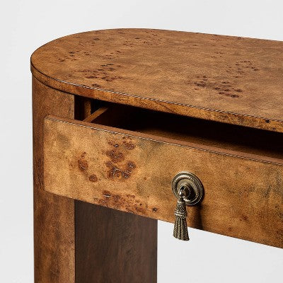 Burled Wood Console Table with Decorative Hardware Dark Brown - Threshold designed with Studio McGee (LOCAL PICKUP ONLY)