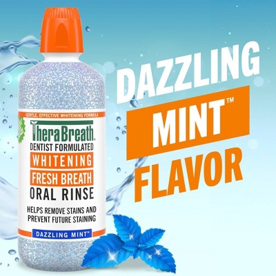 TheraBreath Whitening Mint Mouthwash - Dazzling Mint - 33.8 fl oz