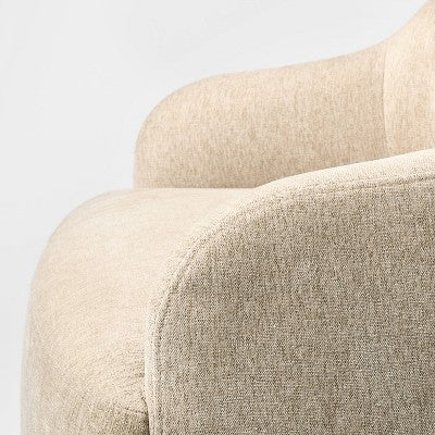 Upholstered Swivel Accent Chair with Antique Brass Base Cream - Threshold designed with Studio McGee (LOCAL PICKUP ONLY)