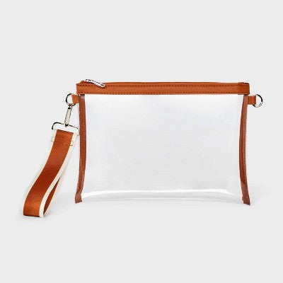 Game Day Clear Wristlet Clutch - Wild Fable Dark Orange