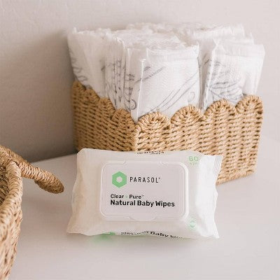 Parasol Natural 99% Pure Water Baby Wipes for Sensitive Skin - 10 Packs - 600ct