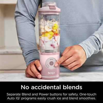 Ninja Blast 22oz Max Portable Blender Dusty Pink BC251PK: 3 Speeds, Lithium Ion Battery, Dishwasher-Safe Parts