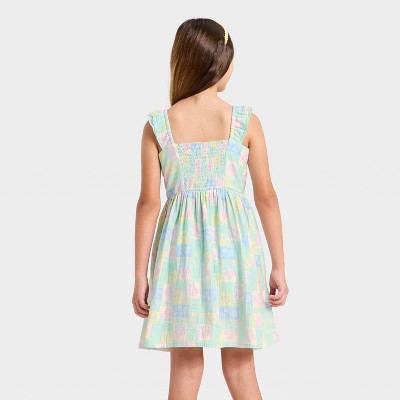 Girls' Disney The Little Mermaid and Flounder Gauze Dress - Light Green S