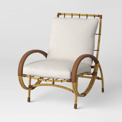 2pc Sculptured Statement Patio Conversation Set Chair & Ottoman - Threshold: Steel Frame, Weather-Resistant, with Cushions (LOCAL PICKUP ONLY)