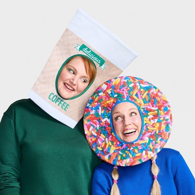 2pc Adult Coffee and Donut Costume Masks Kit - Hyde and EEK! Boutique