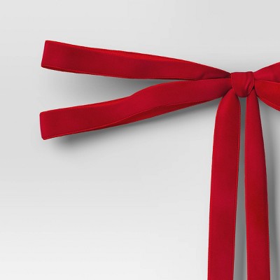 4ct Faux Velvet Fabric Christmas Decorative Bow Red - Wondershop