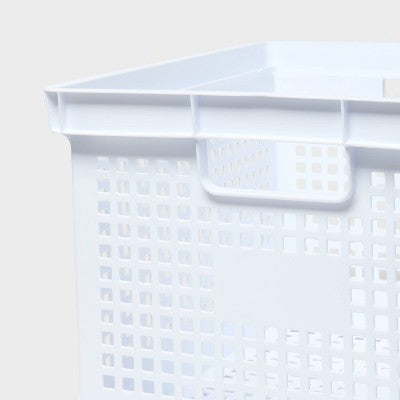 30.6qt Crate Utility Storage Bin White - Brightroom