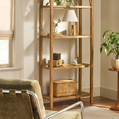 Wood Mid Tone Bookshelf Lamp - Hearth & Hand with Magnolia