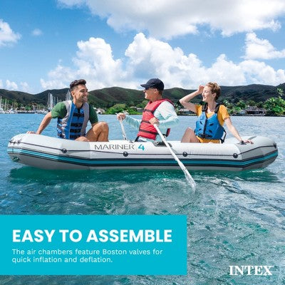 Intex Mariner 4-Person Inflatable River Lake Dinghy Boat with Pump and Oars Set (LOCAL PICKUP ONLY)