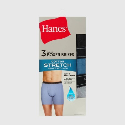 Hanes Premium Men's Cotton Stretch Boxer Briefs - Gray/Blue S