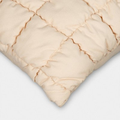 19"x19" Quilted Solid Pillow Khaki - Room Essentials