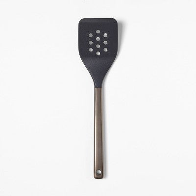 Silicone/Stainless Steel Slotted Turner Matte Black - Figmint