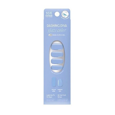 Dashing Diva Glaze Color Semi-Cured Gel Nail Polish Strips - Birdie - 32ct: Glossy Finish, Nail Art, Medium Tones