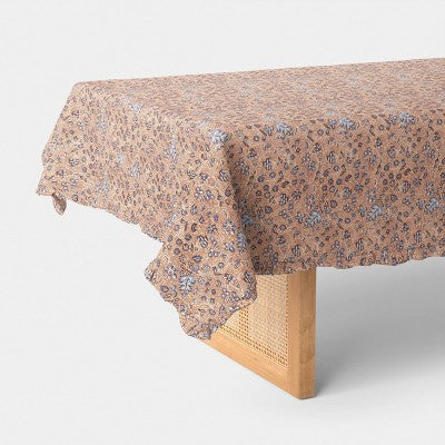 84"x60" Block Print Ruffle Tablecloth - Threshold
