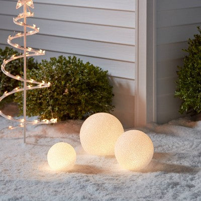 3pc LED Glittered Globe Christmas Novelty Sculpture Light White - Wondershop