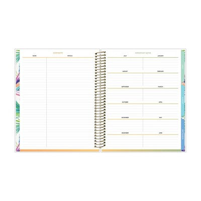 Blue Sky 7"x9" Livewell 2025-2026 Weekly/Monthly Spiral Coil Planner Laminated Lynnie Navy Waves