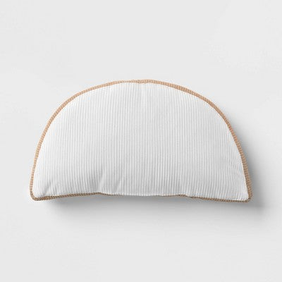 9" x 17" Half Moon Shaped Throw Pillow White - Room Essentials