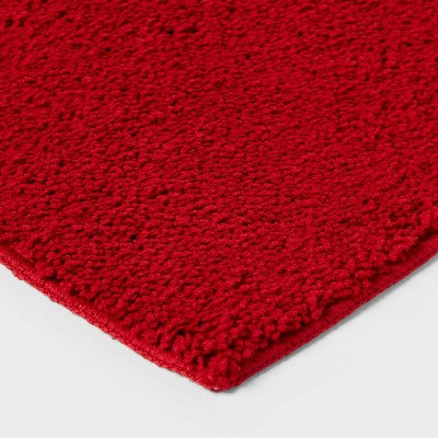 24"x24" Valentine's Day Shaped Heart Non-Slip Bath Rug Red - Room Essentials