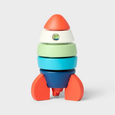 Wooden Rocket Stacking Toy - 8pc - Gigglescape