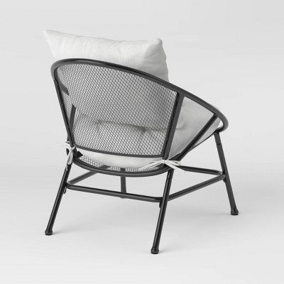 3pk Metal Mesh Patio Small Space Chair and Accent Table Set: Fade-Resistant - Room Essentials (LOCAL PICKUP ONLY)