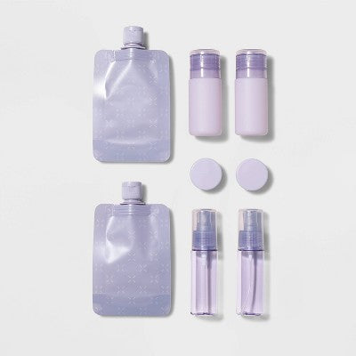 8pc Travel Toiletry Set Thistle - Open Story?: Portable Beauty Tool Set