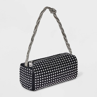 Mini Embellished Boxy Barrel Bag - A New Day Black