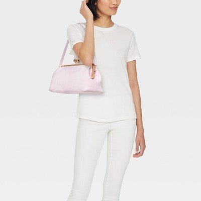 Suede Kiss Lock Clutch Bag - A New Day Light Pink