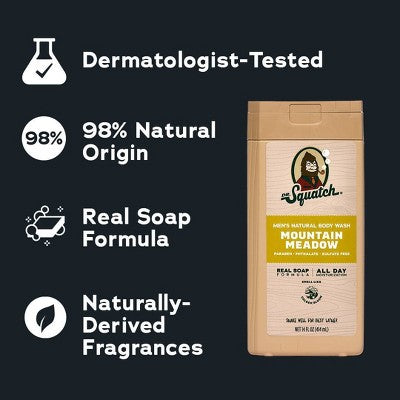 DR. SQUATCH Men's Rapids Non-Exfoliating Body Wash - Mountain Meadow