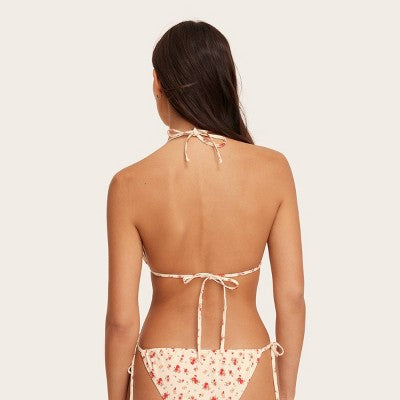 Women's Eyelet Trim Bikini Top - Parke x Target Cream Floral L