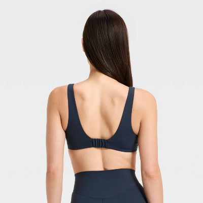 Women's Everyday Soft Light Support Minimal Bra Navy Blue L