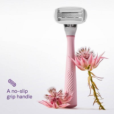 Flamingo 5-Blade Women's Razor - 1 Razor Handle + 2 Razor Blade Refills - Rose
