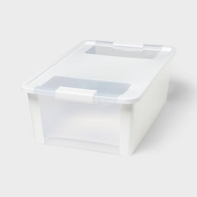 Latching Window Utility Storage Box Medium True White - Brightroom