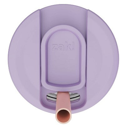 Zak Designs 20 fl oz Stainless Steel Peachy Print Straw Tumbler Purple