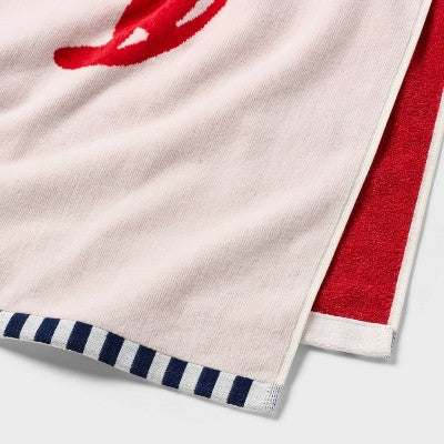 36"x72" Lobster Oversized Beach Towel Red - Room Essentials