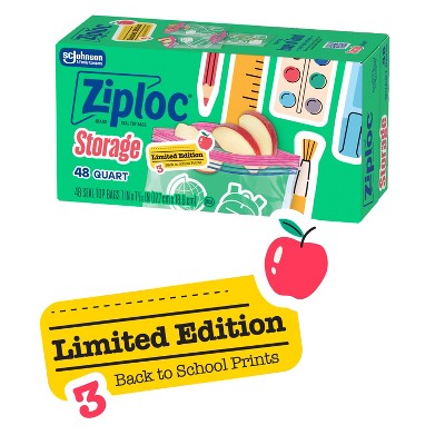 Ziploc Quart Food Storage Bags - 48 ct - Target Exclusive Back to School Designs
