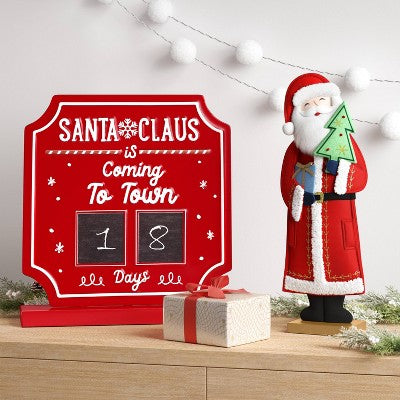 Christmas Santa Claus is Coming to Town Countdown Sign - Wondershop