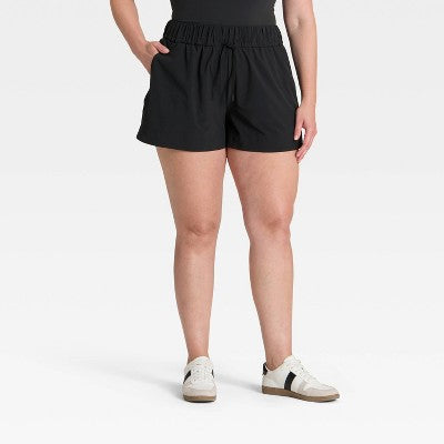 Women's Active Light High-Rise Wide Leg Shorts 3.5" Black S