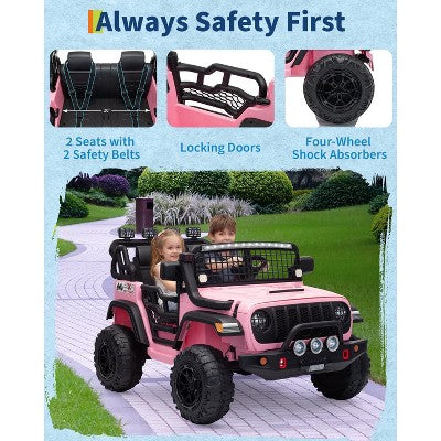 Garvee 24V Ride on Toys for Big Kids, 2-Seater Electric Ride on Car Truck with Remote Control, Four-Wheel Shock Absorbers, 4 Mph Max Speed (LOCAL PICKUP ONLY)